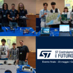 l'immagine mostra i tre teams dei ragazzi finalisti vicino alle loro demo